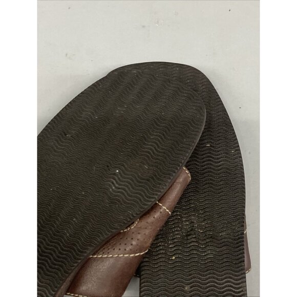 Op Sandals Surf Slip On Leather Slides   Ocean Pacific Brown Mens Sz 8 - Picture 5 of 6